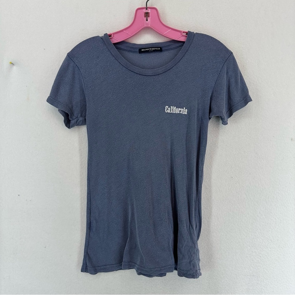 Brandy Melville Short Sleeve California T Shirt One Size Blue
